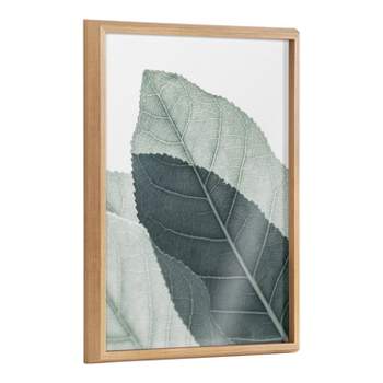 18" x 24" Blake Modern Green Leaf Botanical II Framed Printed Glass Natural - Kate & Laurel All Things Decor