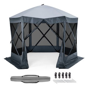Pop Up Camping Gazebo Canopy Sun Shelter with 6 Removable Wind Cloths - 1 of 4