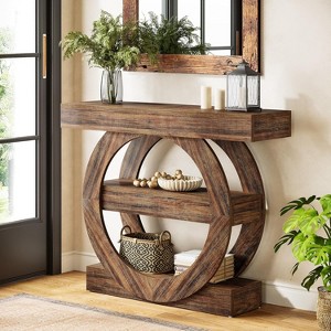 Tribesigns 41.34" Console Table with Storage Shelves, 3-Tier Farmhouse Sofa Table Behind Couch, Entryway Hallway Foyer Tables for Living Room - 1 of 4