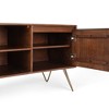 Chic Crate - Modern Media Console w/ Solid Wood Frame - Mid-Century TV Stand with Open Storage - Burnt Umber Finish - 4 of 4
