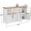 Homhougo Sideboard Buffet Cabinet with 4 Glass Doors, 55" Large Buffet Cabinet with Storage, Modern Farmhouse Storage Cabinet Table - 2 of 4
