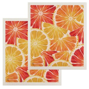 Briarwood Lane Sliced Citrus Swedish Dishcloth (2-pack) - 1 of 4