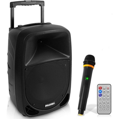 Pyle 10" Bluetooth PA Speaker with Wireless Microphone, UHF, Rechargeable Battery, MP3/USB/SD Playback – PSBT105A