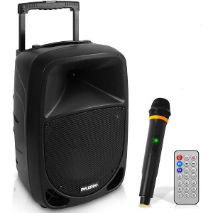 Pyle 10" Bluetooth PA Speaker with Wireless Microphone, UHF, Rechargeable Battery, MP3/USB/SD Playback – PSBT105A - 1 of 4