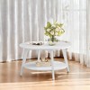 2-Tier Round Coffee Table with Storage, 31.5 Inch Mid-Century Modern Center Table with Tapered Legs - 2 of 4
