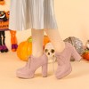 Allegra K Women's Platform Chunky Heel Lace Up Booties - 2 of 4