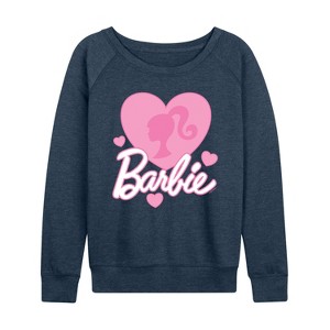 Women's - Barbie -  Lightweight French Terry Wide Neck Long Sleeve Graphic Shirt - 1 of 4