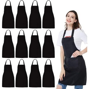 The Workhorse Apron: 12-Pack Black Bib Aprons with Pockets - Durable, Machine-Washable for Kitchen, Crafting, BBQ & Studio - 1 of 4