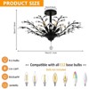 YIYIBYUS Vintage Crystal Chandeliers, Branches Semi-Flush Pendant Light - 4 of 4