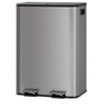 2 x 10.6 Gallon Stainless Steel Double Trash Can with Lid for Kitchen, Large Dual Trash and Recycle Bin Combo, Step-on Kitchen Metal Garbage Cans - 2 of 4