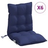 vidaXL Lowback Chair Cushions 6 pcs Navy Blue Oxford Fabric - 2 of 4