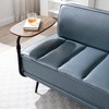 VYNXARIA 55 Inch Width Modern End of Bed Bench,Black Faux Leather Upholstered With side table,Entryway Ottoman,Window Bench with Metal Legs - 3 of 4