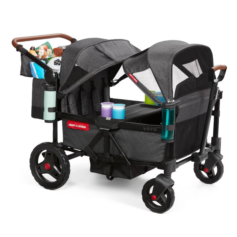 Radio Flyer Voya Quad Baby Stroller Wagon - Gray/Black, 1 of 22