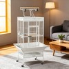 EcoSummer 65" Large Wrought Iron Bird Cage with Play Top & Stand for Parrot Cockatiel Conure Budgie. - 4 of 4