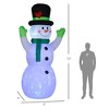 Angel Sar 10ft Inflatable Snowman with LED Lights, Cheerful Blow-Up Outdoor Christmas Decoration with Rotating Colors, Yard Display - 3 of 4