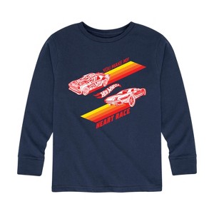 Boys' - Hot Wheels - Valentine's You Make My Heart Race Long Sleeve Graphic T-Shirt - 1 of 4