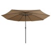 vidaXL Garden Parasol with Metal Pole 153.5" Taupe - 3 of 4