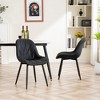 YOUNIKE Modern Upholstery Leather Dining Chairs Set of 2 Armless Kitchen Dining Room Chair Makeup Nail Tech Chair 19.29"Wx24.02"Dx33.07"H - 2 of 4