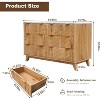 Fluted Dresser with 6 Drawers, Faux Marble Top Drawer Storage Cabinet, Modern Solid Wood TV Stand, Living Room, Hallway, Entrance - 2 of 4