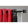 Evideco French Home Goods Adjustable Double Curtain Rod 50"-82" with Decorative Finials, Available in Black or White - 2 of 4