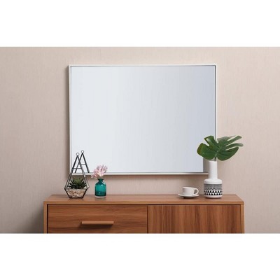 Contemporary Blue Wood Rectangular Wall Mirror 24x32 Inch