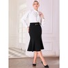 INSPIRE CHIC Women's High Waist Ruffle Hem Midi Length Mermaid Skirt - 2 of 4