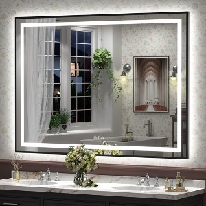 Apmir Super Bright Front & Back LED Lighted Anti-Fog Aluminum Alloy Framed Tempered Glass Bathroom/Vanity Mirror with ETL & 3-Year Warranty - 1 of 4
