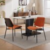 NicBex Set of 2 Mid-Century Modern Dining Chairs with Soft Backrest,Faux Leather Armless Chairs with Metal Legs for Kitchen,Living Room - 2 of 4