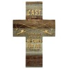Dicksons Cast Your Cares Cross Brown Plank 4 inch Paper Pocket Card Bookmark Pack of 12 - 2 of 4