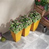 SKRAN 28" Tall Outdoor Planters, Set of 3 Large Taper Planters with Drainage Holes and Plug, Faux Wood Plastic Flower Pots for Garden, Patio - 2 of 4