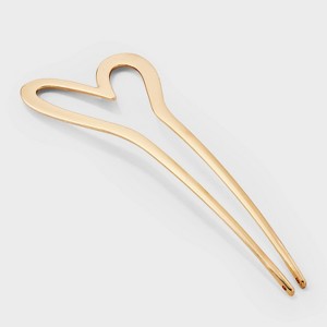 Metal Heart Hair Pin - A New Day™ Gold - 1 of 3