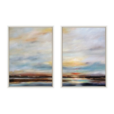 Carolina Sunset Coastal Landscape Canvas Art Set