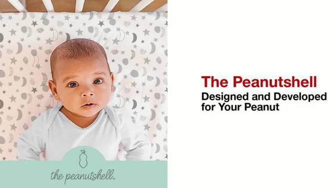 The Peanutshell Fitted Crib Sheets - Green Botanical Leaf and Stripe - 2pk, 2 of 9, play video