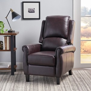 GDFStudio Pacific Contemporary Upholstered Pushback Recliner with Birch Wood Legs - 1 of 4
