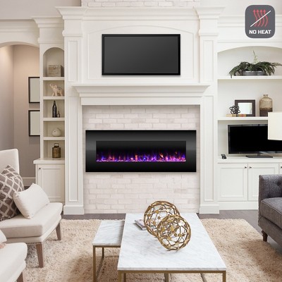 Hasting Home 54-Inch Wall-Mount Electric Fireplace with Remote