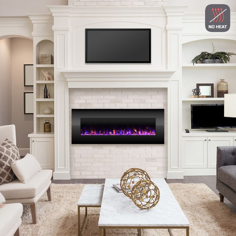 Hasting Home 54-Inch Wall-Mount Electric Fireplace with Remote, 2 of 10