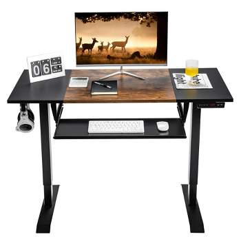 Costway 48'' Electric Sit to Stand Desk Adjustable Workstation w/ Keyboard Tray