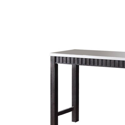 60" Weathered Espresso Marble Top Counter Height Dining Set