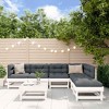 vidaXL Patio Lounge Set with Cushions Outdoor Furniture Set 7 Piece Solid Wood - White Pine - 2 of 4