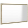 vidaXL Modern Sonoma Oak Bathroom Mirror, 23.6"x14.6" Engineered Wood and Acrylic Wall Mounted Mirror for Contemporary Styled Bathrooms - 3 of 4