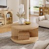 Hommoo 2-Tier Round Coffee Table Light Brown - 3 of 4