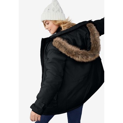 ellos Faux Fur Trim Parka