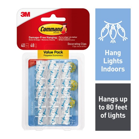 Command Clear Cord Clips, Large, 2 Clips, 3 Strips/Pack 