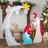 Syemin Decorative Holiday Scene Props 3.7FT Nativity Scene Outdoor Christmas Decorationf Holiday Decoration Christmas Eve Night, White, 48"*11.6"*45" - 2 of 4