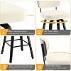 Bekrvio Swivel Bar Height Stools, 26" Faux Leather Upholstered Barstools with Back - Black Wood Frame, Tall Kitchen Counter Bar Stools - 3 of 4