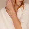 Turandoss Gold Silver Cubic Zirconia Bracelets for Women Trendy - Dainty 3mm CZ Classic Gold Bracelet, Silver Jewelry for Women, Christmas Gifts - 2 of 4