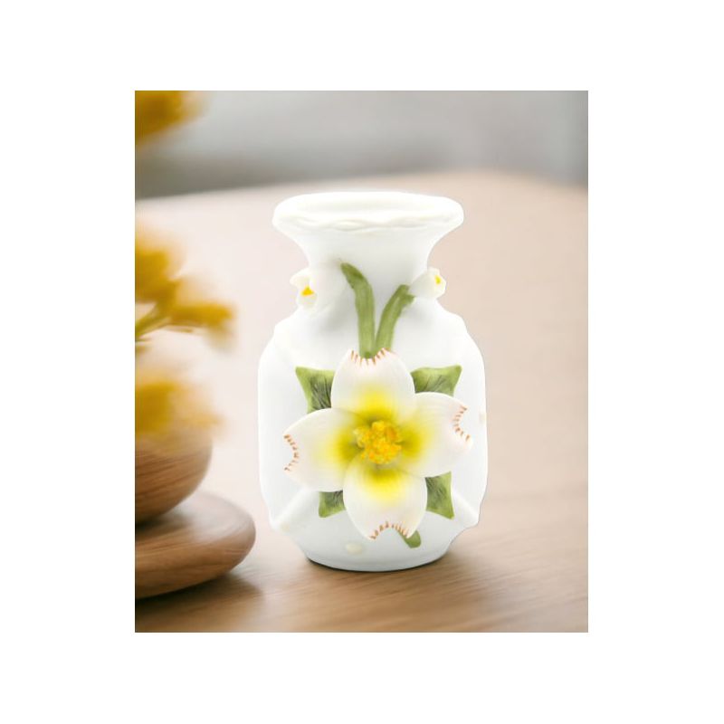 Kevins Gift Shoppe Ceramic Mini Vase with White Flower, 4 of 5