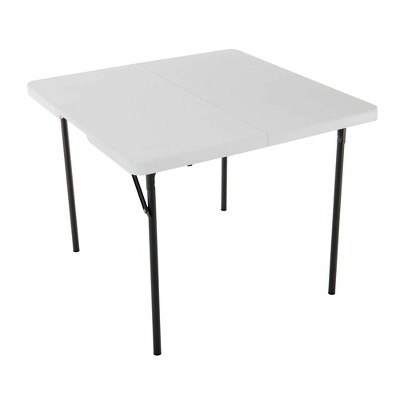 Square Fold In Half Card Table White 