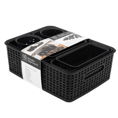 Advantus Thinkspace Plastic Weave Bins Plastic Bins 38398