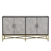 NicBex 62.2" Modern 4-Door Sideboard,Kitchen Storage Cabinets with Metal and Cross-Leg Design,Gray - 2 of 4
